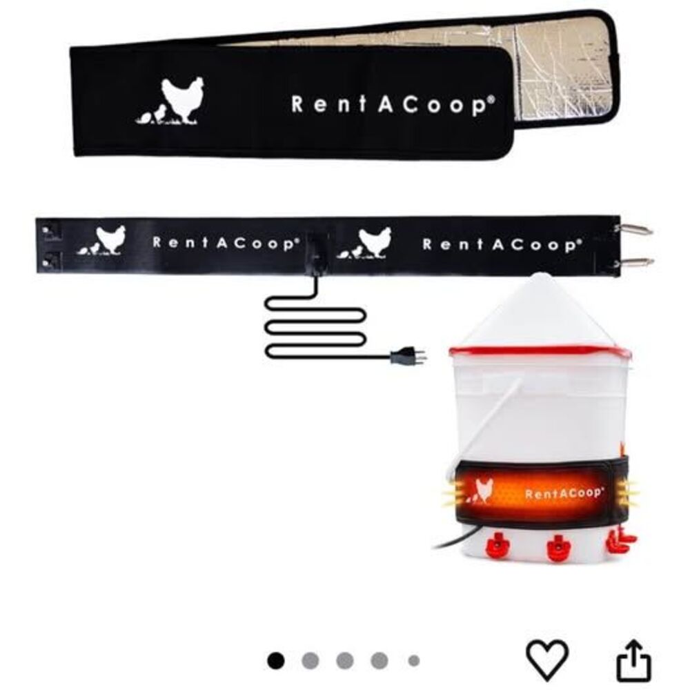 RentACoop Heated Chicken Waterer Belt for Winter, Thermo Bucket Heater Strap LG